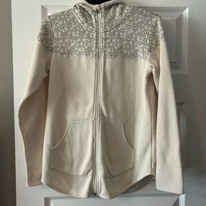 Eddie Bauer Cream and Red Hooded Jacket